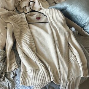 Merona Cream Ribbed Knit Cardigan Sweater